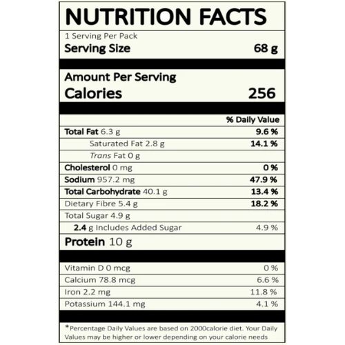 Good Detour Rajma Rice nutrition label 