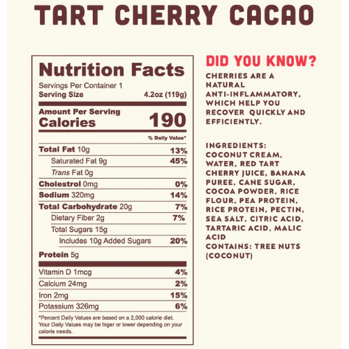 Tart Cherry Cacao Nutrition Squeeze by Neve